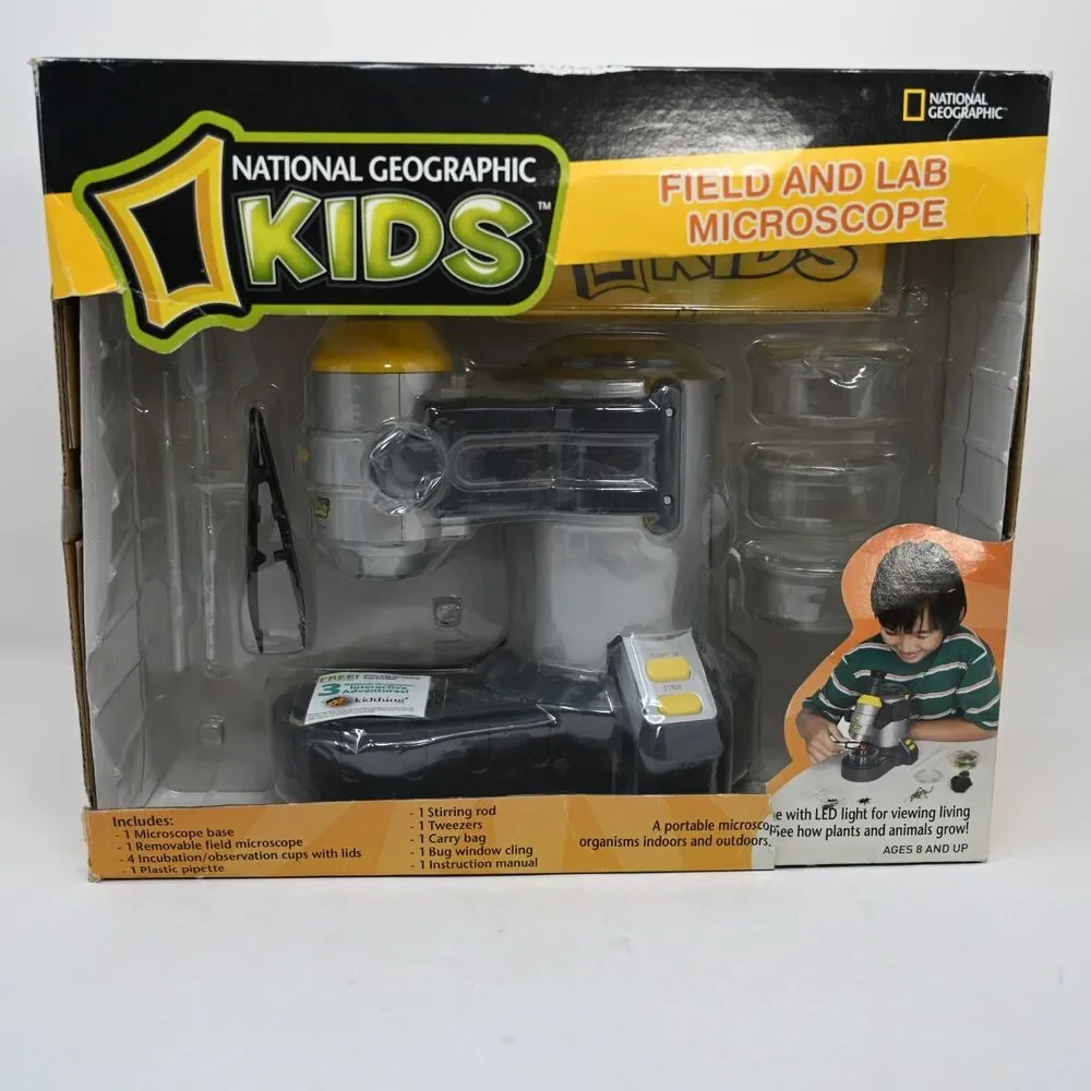 National Geographic Kids Field Lab Microscope Kit Science Set New